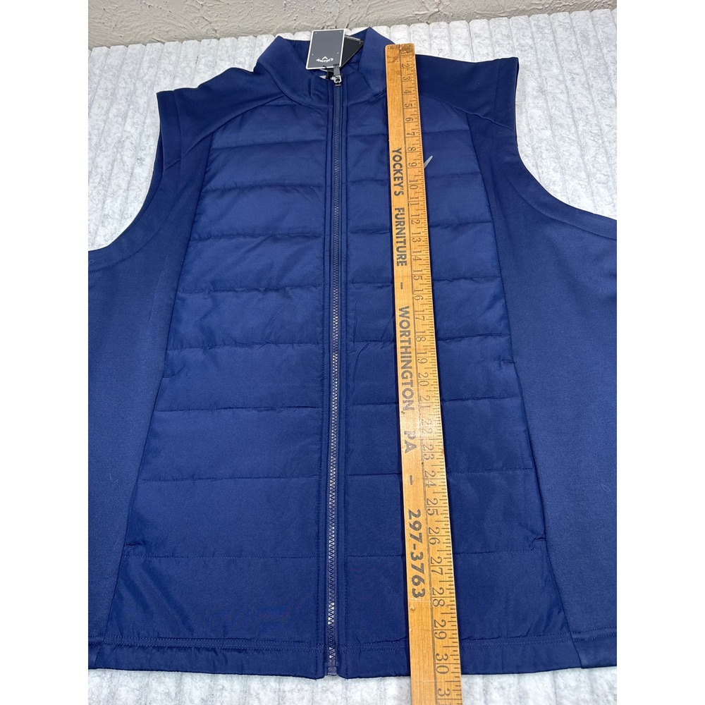 Callaway Mens Navy Blue SMU Full Zip Puffer Vest‎ XXL Quilted Golf  730262523985 - Picture 3 of 6